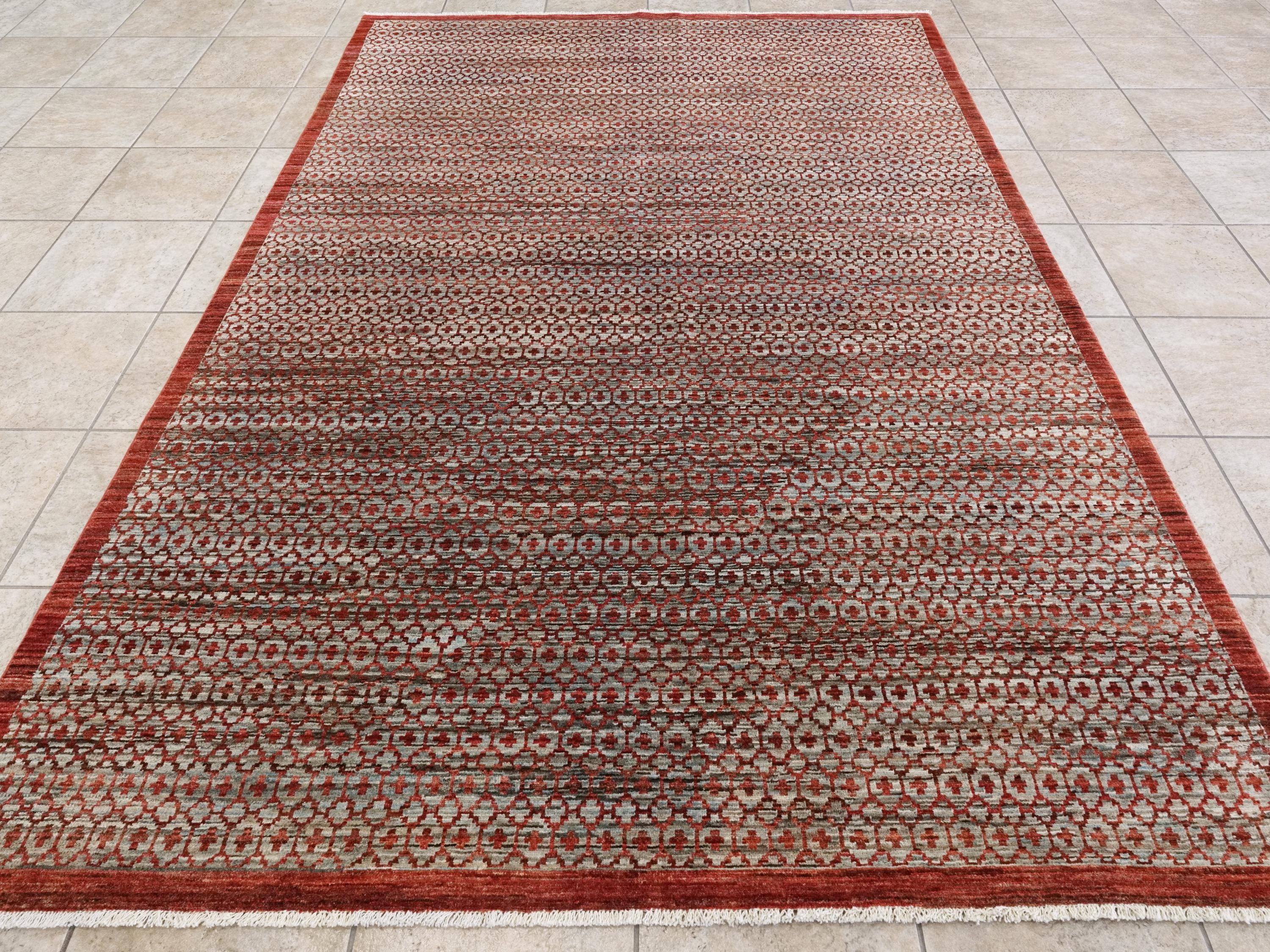 6x9 Ft Red Gabbeh Rug - Contemporary Area Rug