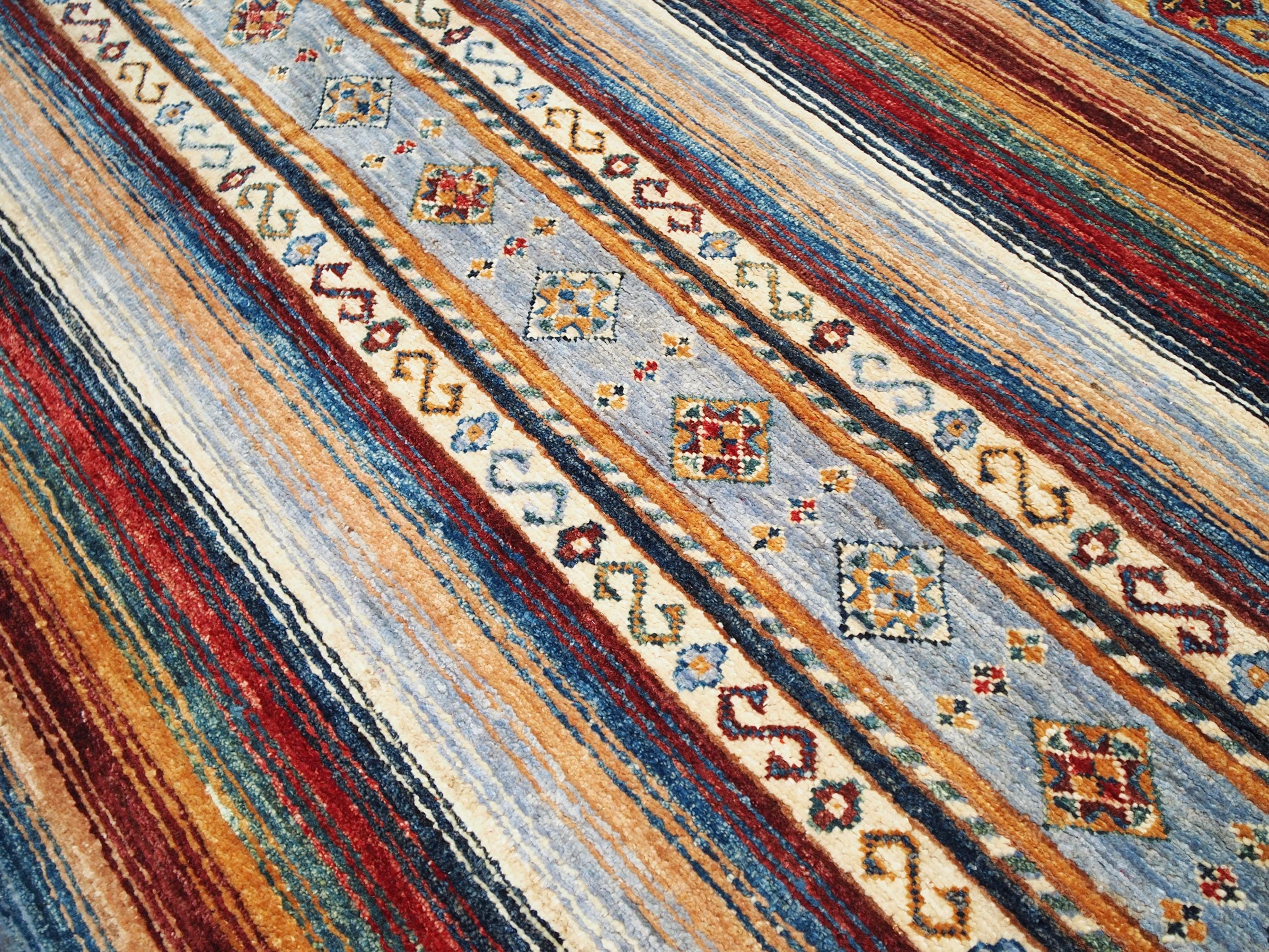 7x7 Ft Gray Khorjin Rug - Round Oriental Wool Rug