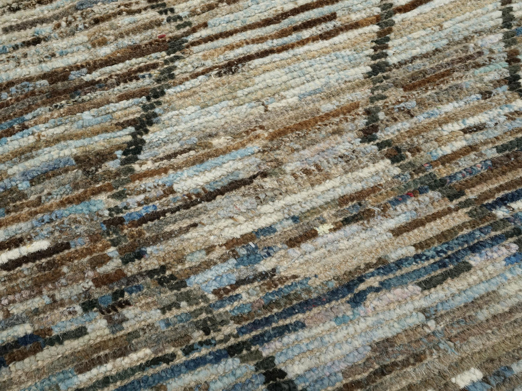 10 Ft Blue Moroccan Runner Rug - Afghan Handmade Wool Hallway Rug