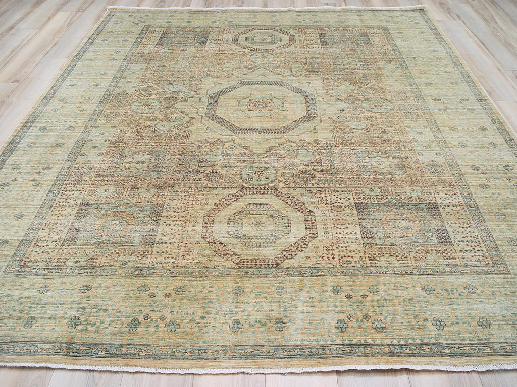 8x10 Ft Light Green Mamluk Rug - Wool Oriental Rug