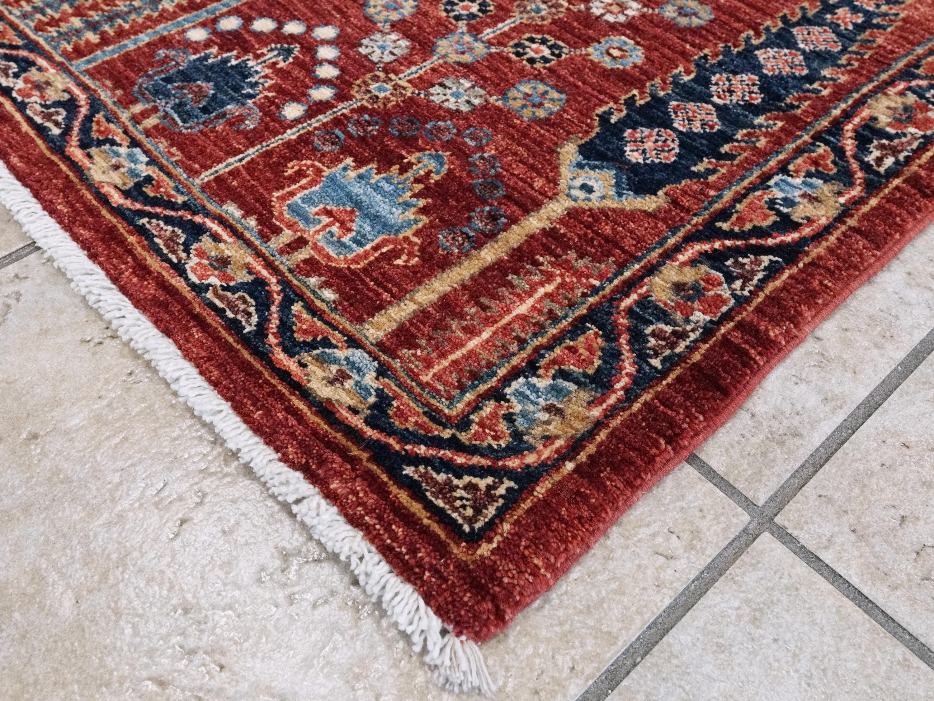 5x7 Ft Red Serapi Rug - Hand Knotted Oriental Rug - All Over Design