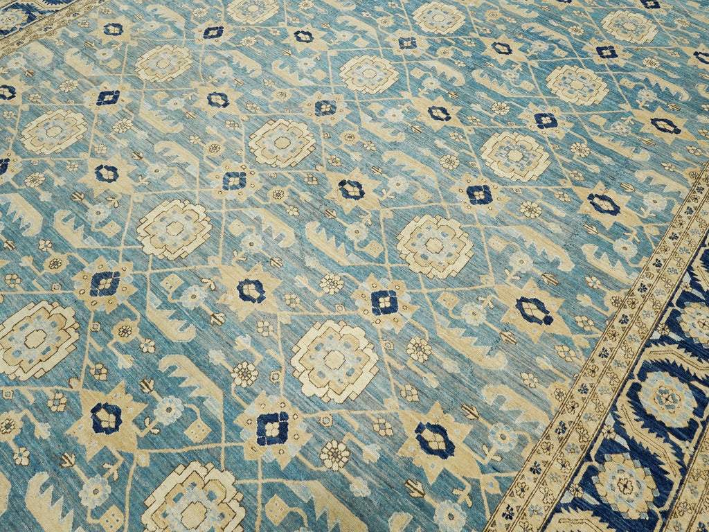 12x17 Ft Blue Serapi Rug - Afghan Antique Rug - Persian Design