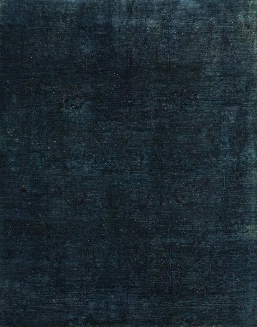 6x8 Ft Dark Blue Serapi Rug - Handmade Afghan Wool Area Rug - Over Dyed