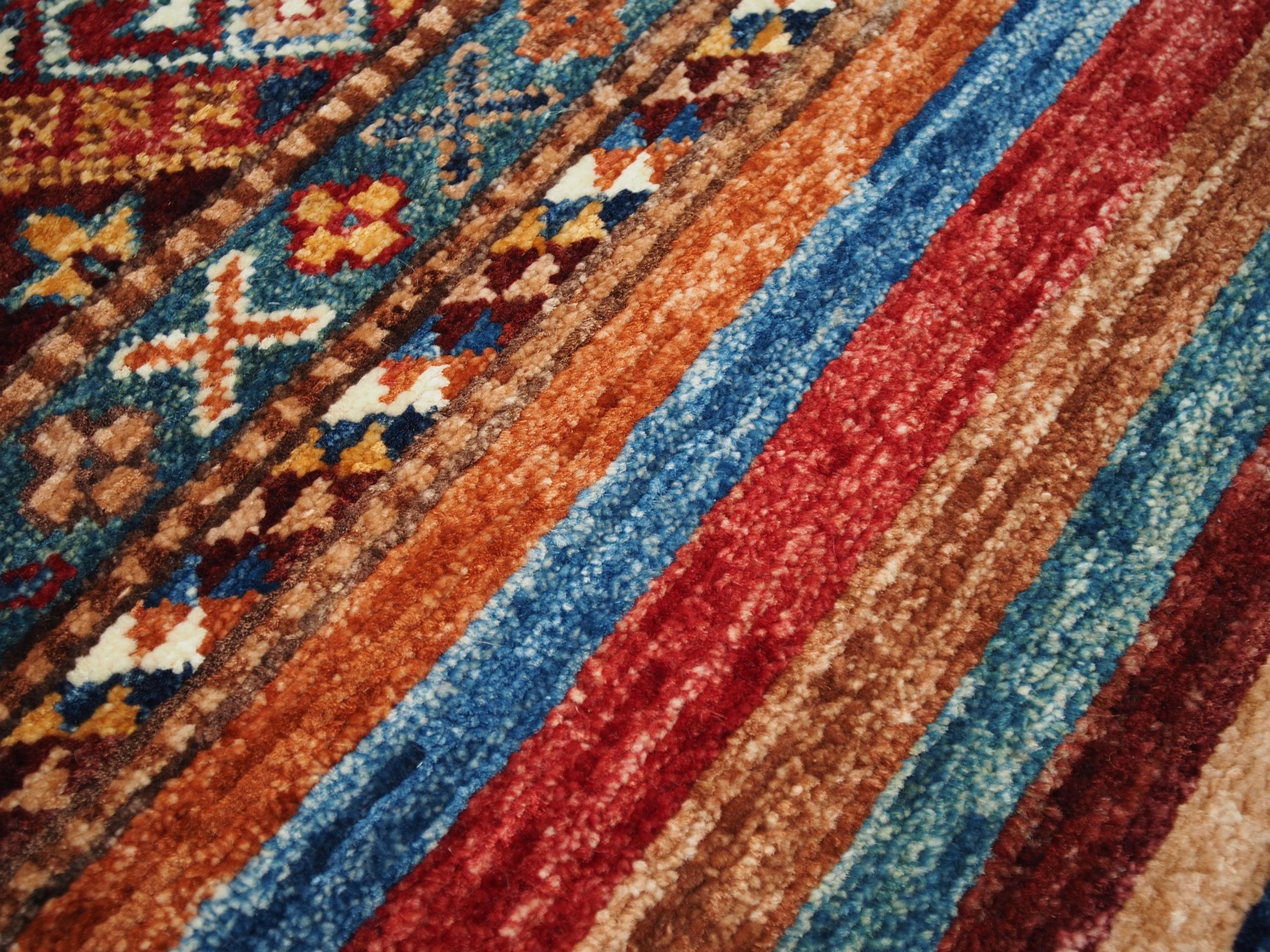 4x4 Ft Red Khorjin Rug - Hand Knotted Ghazni Wool Round Rug
