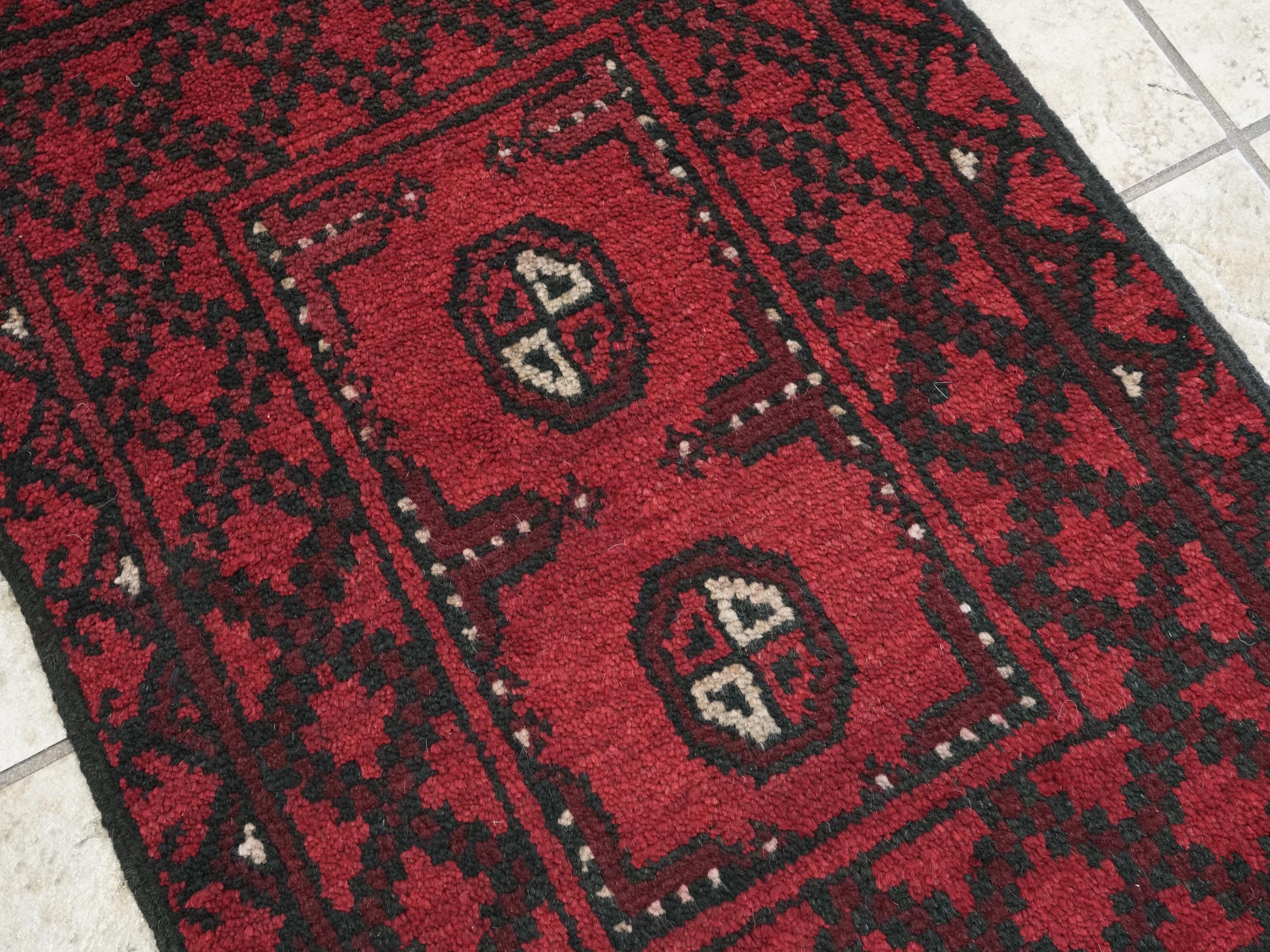 2x3 Ft Red Khal Mohammadi Rug - Handmade Tribal Rug