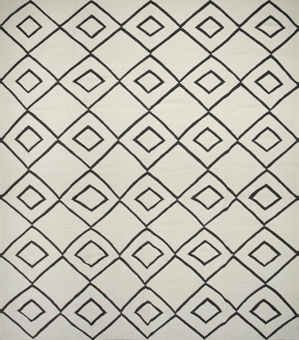 10x14 Ft White Kilim Rug – Hand Knotted Wool Flatweave Rug