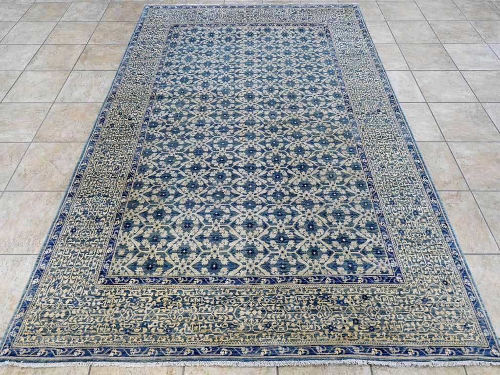 6x9 Ft Blue Serapi Rug - Traditional Wool Rug - All Over Design