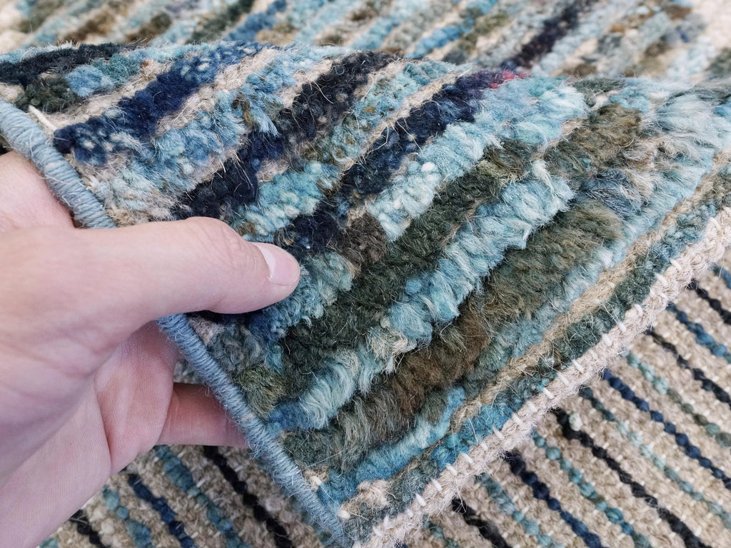 8x10 Ft Blue Moroccan Rug - Afghan Handmade Wool Rug