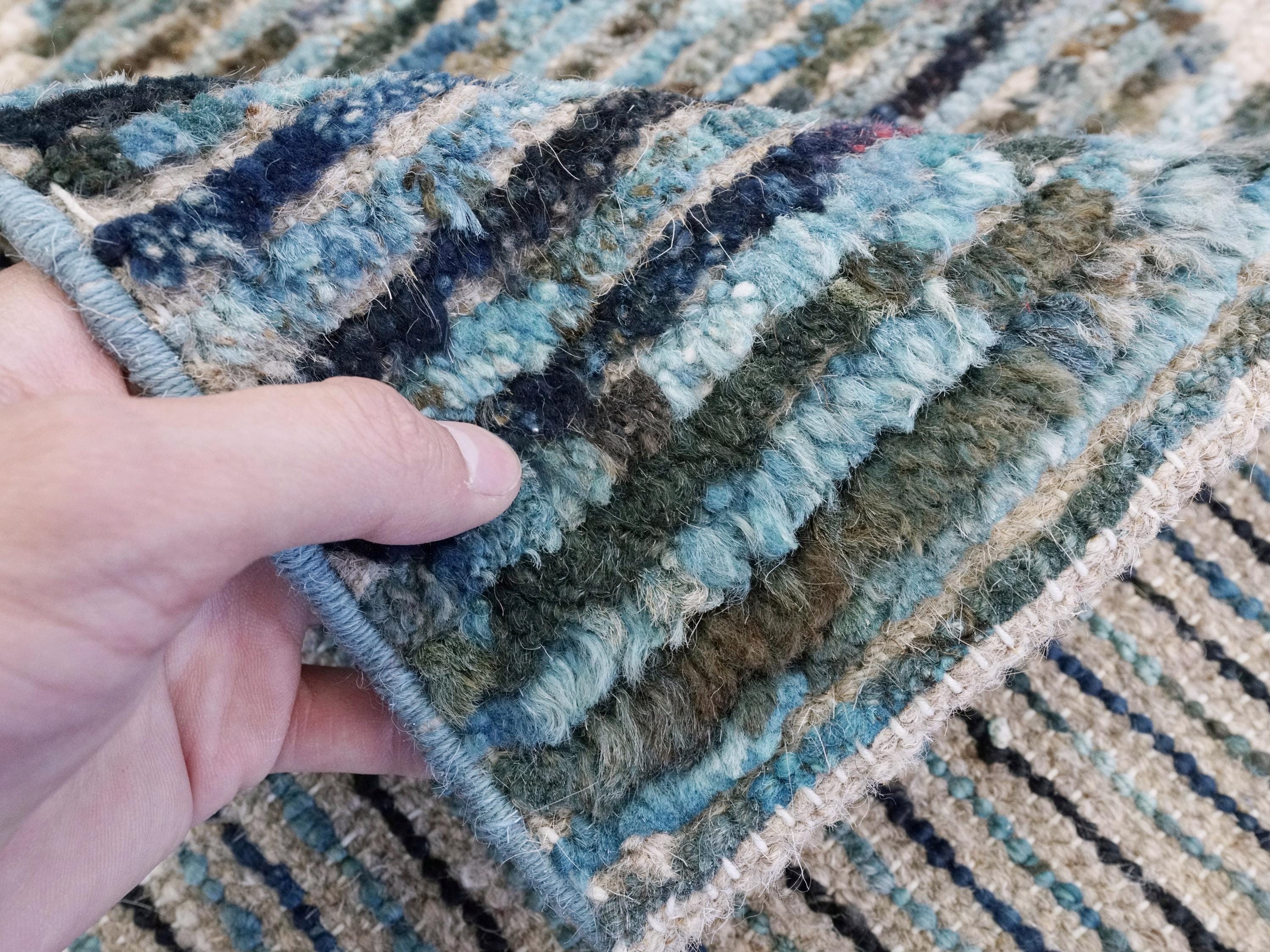 8x10 Ft Blue Moroccan Rug - Afghan Handmade Wool Rug