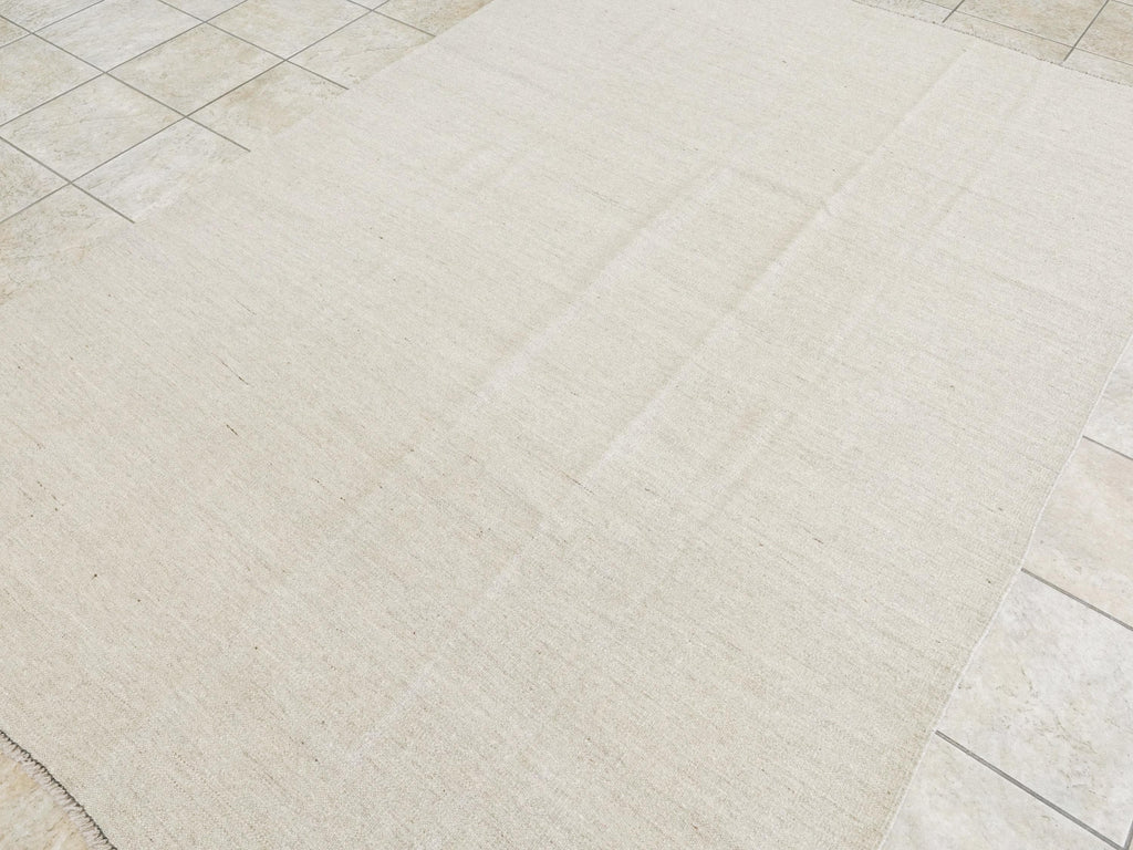 6x9 Ft Beige Kilim Rug - Flat Weave Afghan Rug