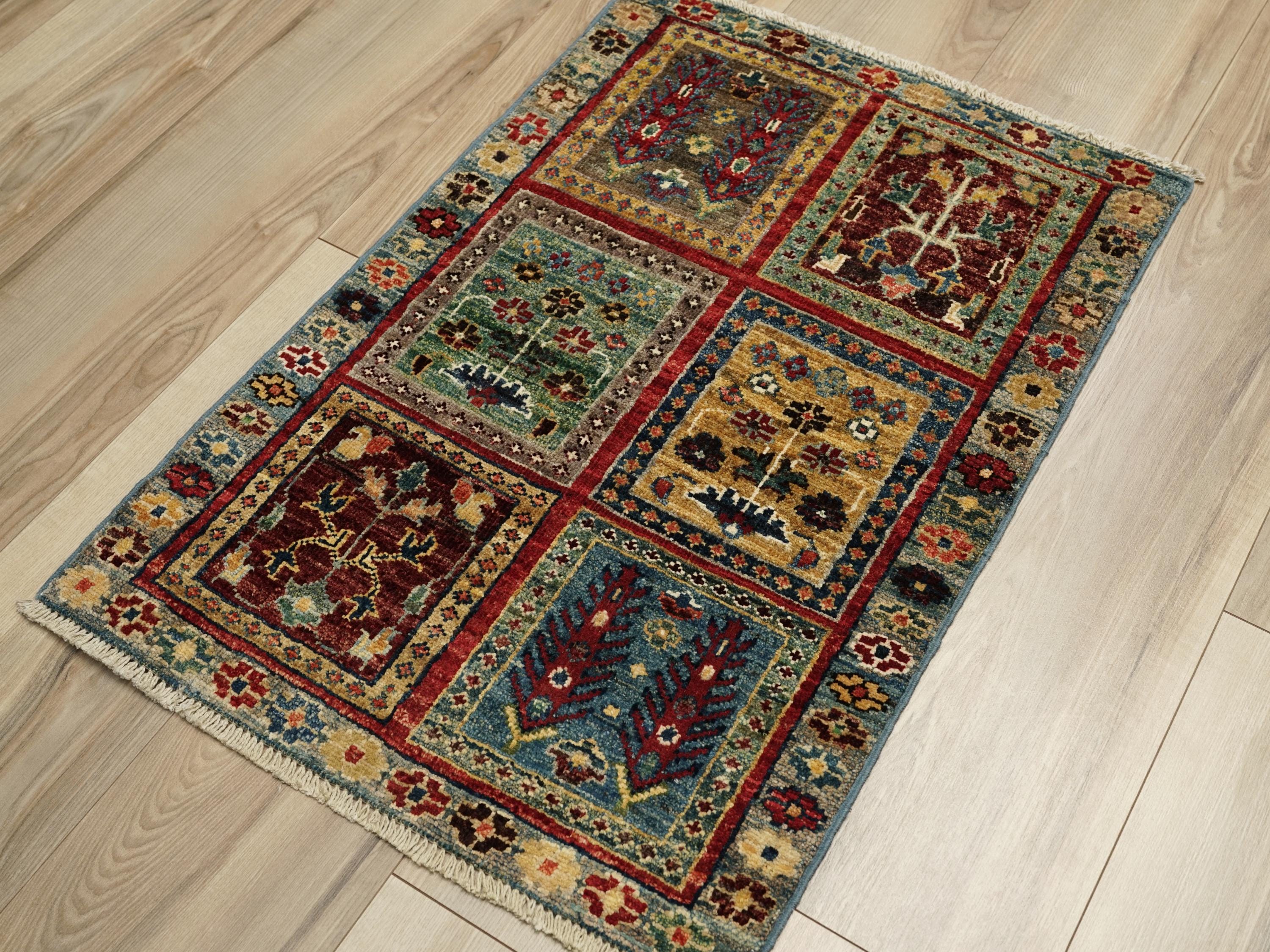 2x3 Ft Handmade Blue Heriz Rug - Afghan Oriental Rug