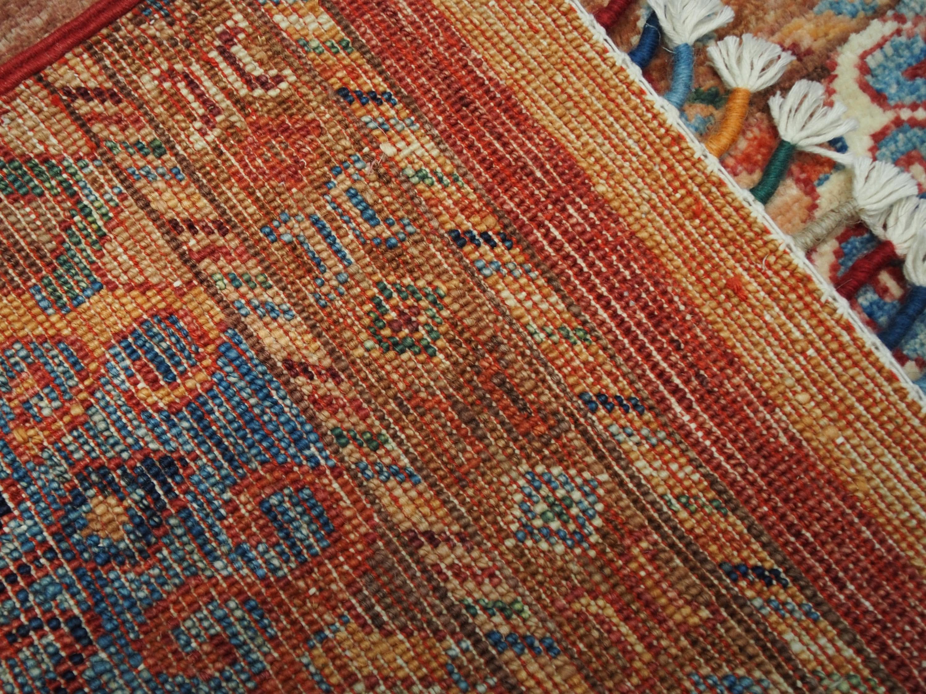 Hand Knotted Red Khorjan Rug 3x4 Ft Traditional Oriental Ghazni Wool Rug