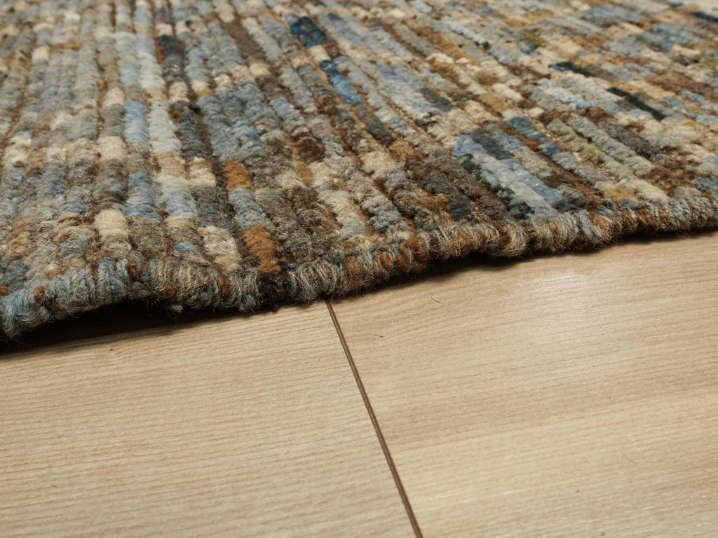 7x7 Ft Blue Moroccan Rug - Afghan Handmade Square Rug