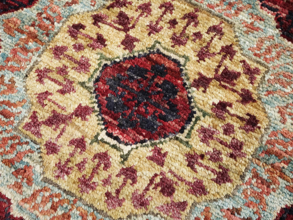 2x3 Ft Light Blue Mamluk Rug - Hand Knotted Ghazni Wool Accent Rug
