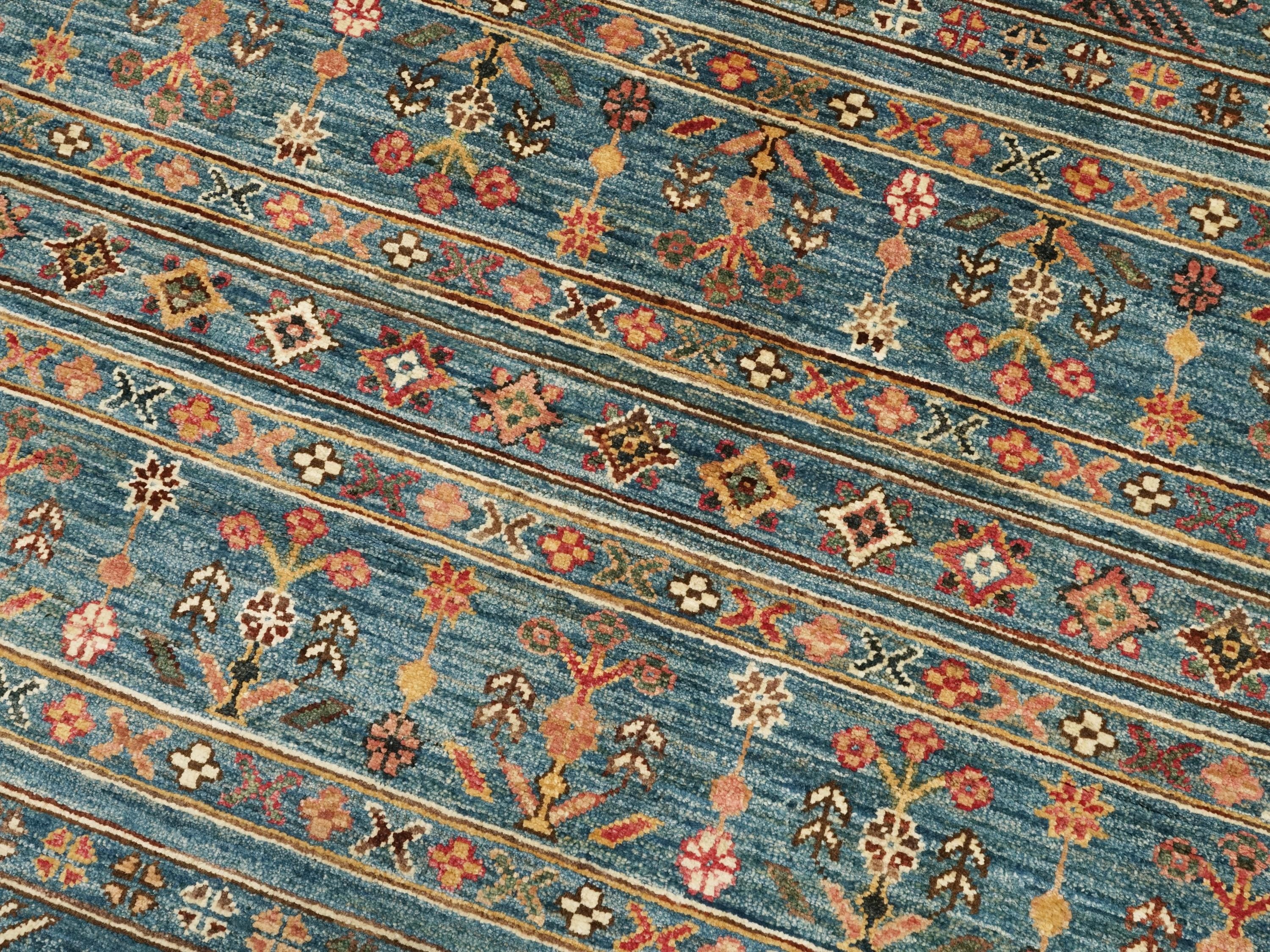3x5 Ft Blue Khorjin Rug - Afghan Handmade Area Rug