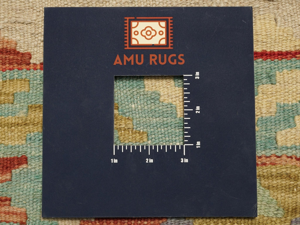 10 Ft  Red Kilim Runner Rug - Flat Weave - Traditional Afghan Design