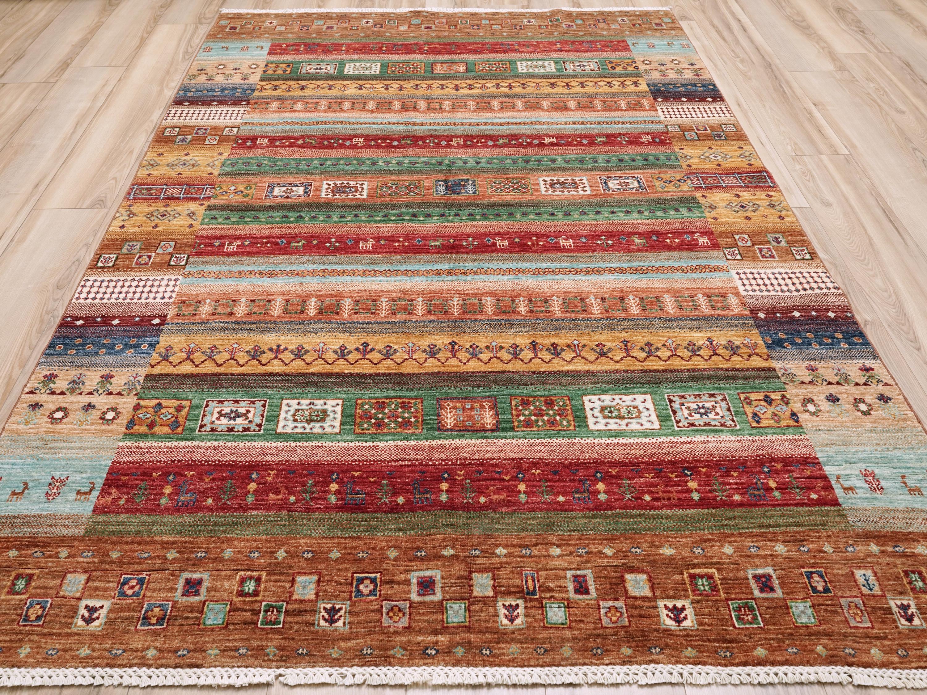 6 x 8 Ft Red Loribaft Rug - Hand Knotted Wool Tribal Area Rug