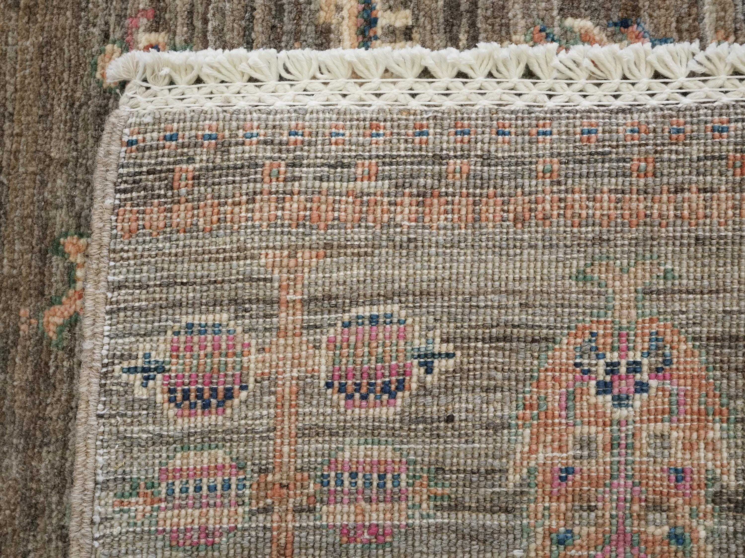 2x4 Ft Hand Knotted Wool Gabbeh Rug - Brown Oriental Rug