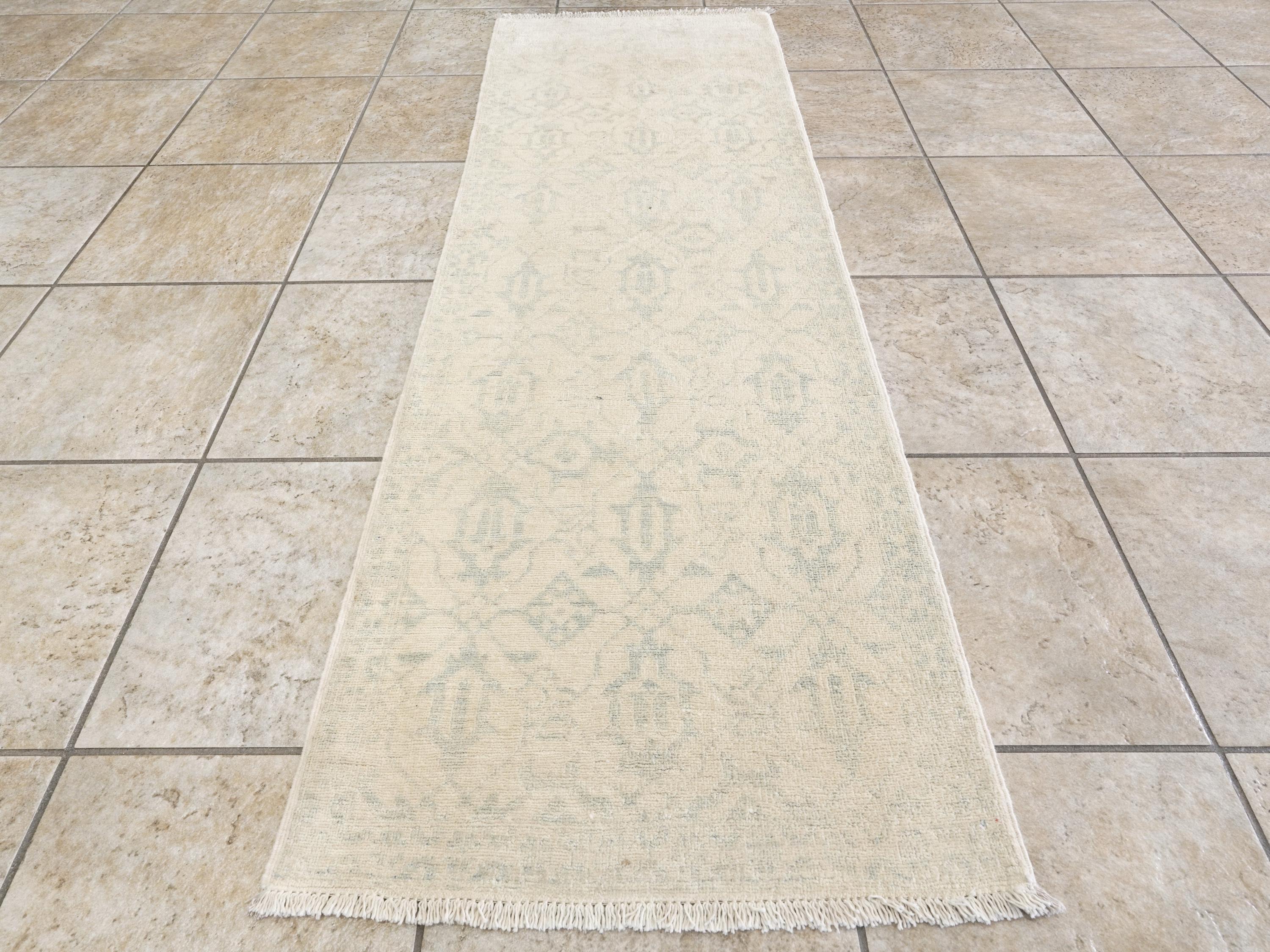 2x6 Ft Hand Knotted Heriz Rug - Beige Oriental Accent Rug