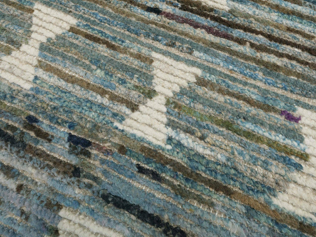 3x5 Ft Blue Moroccan Rug - Hand Knotted Area Rug