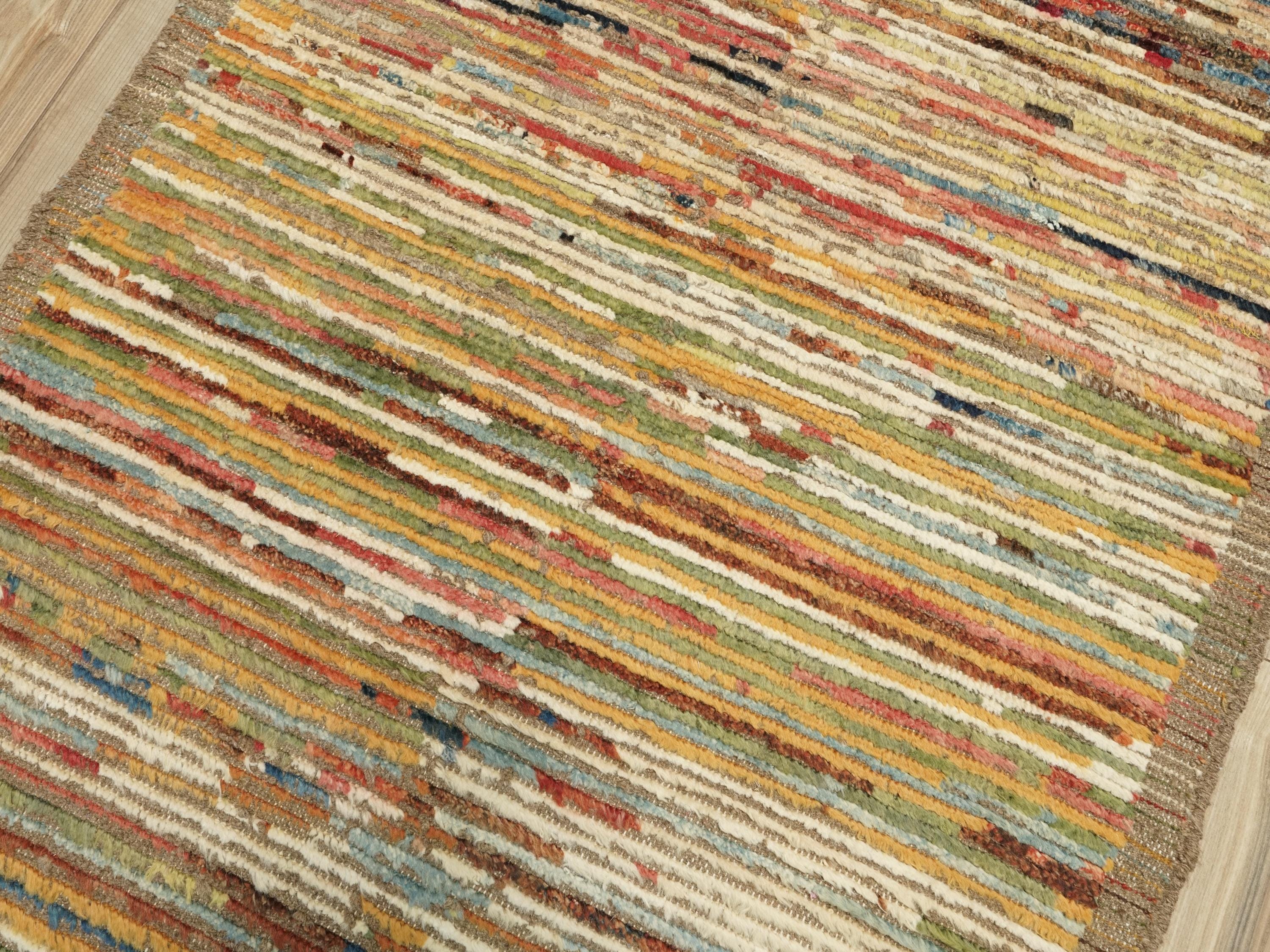 12 Ft Colorful Moroccan Wool Runner – Afghan Handmade Rug