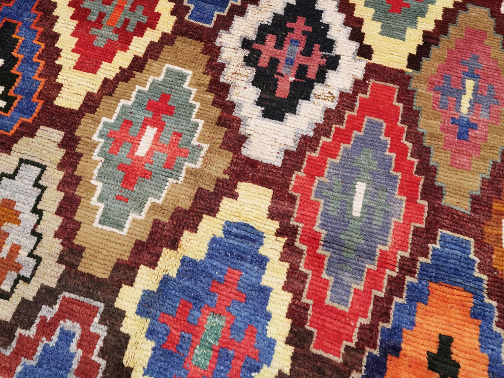 6x8 Ft Red Moroccan Wool Rug - Hand Knotted Tribal Area Rug