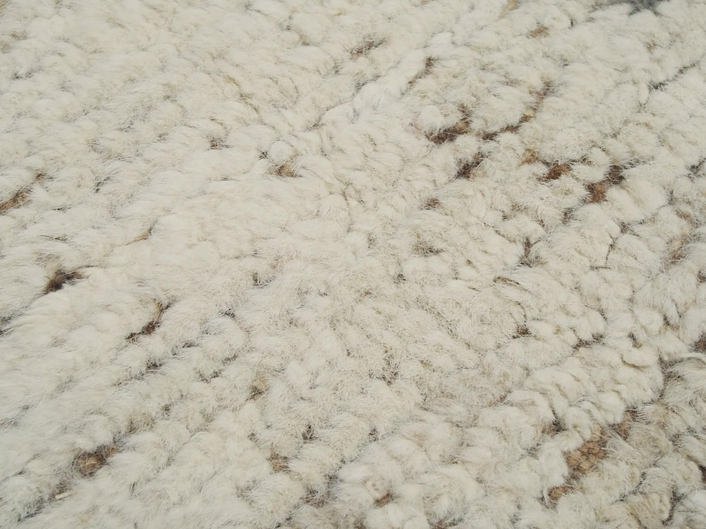 5x5 Ft Beige Moroccan Rug - Round Tribal Wool Rug