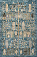 3x5 Ft Blue Serapi Rug - Oriental Wool Rug - Floral Design