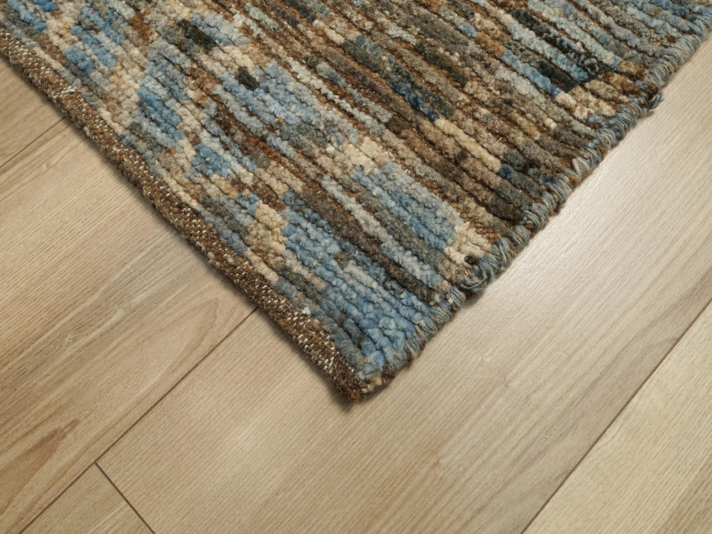 7x7 Ft Blue Moroccan Rug - Afghan Handmade Square Rug