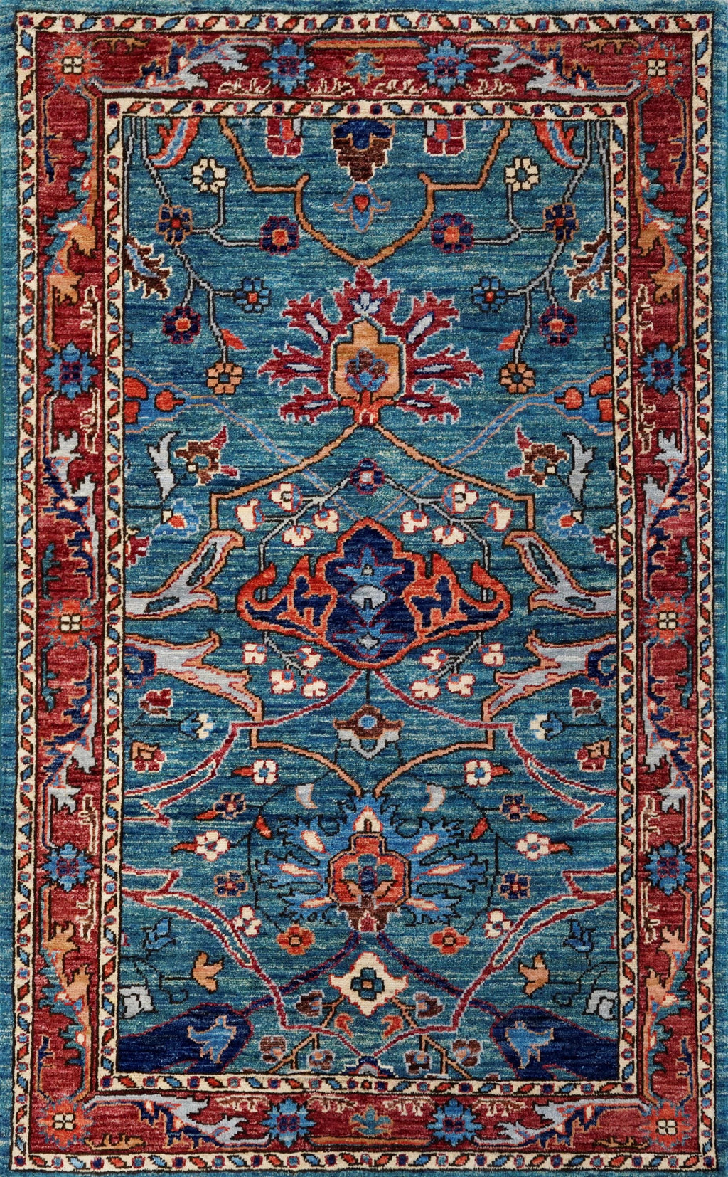3x5 Ft Blue Bidjar Rug - Handmade Afghan Area Rug