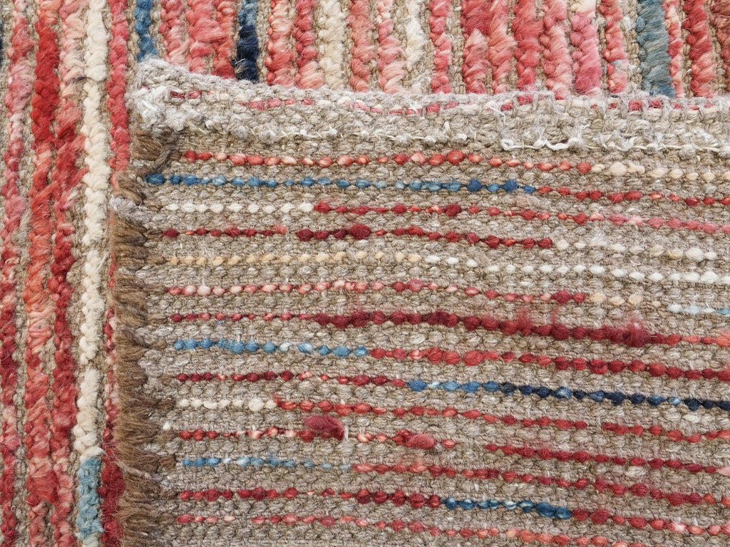 10 Ft Red Moroccan Runner Rug - Afghan Handmade Wool Rug