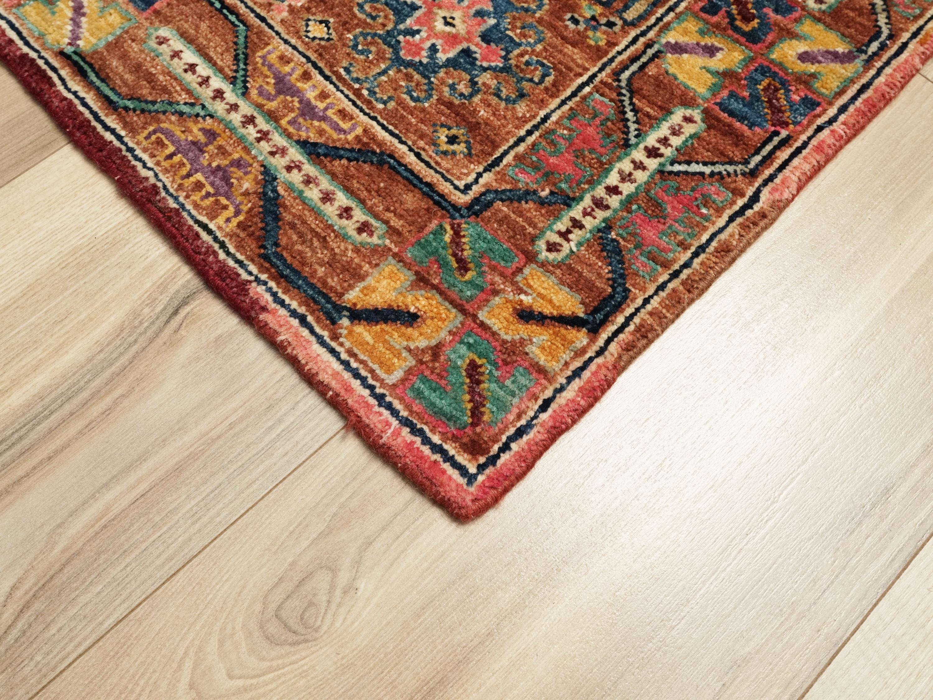 3x5 Ft Brown Heriz Rug - Afghan Handmade Area Rug
