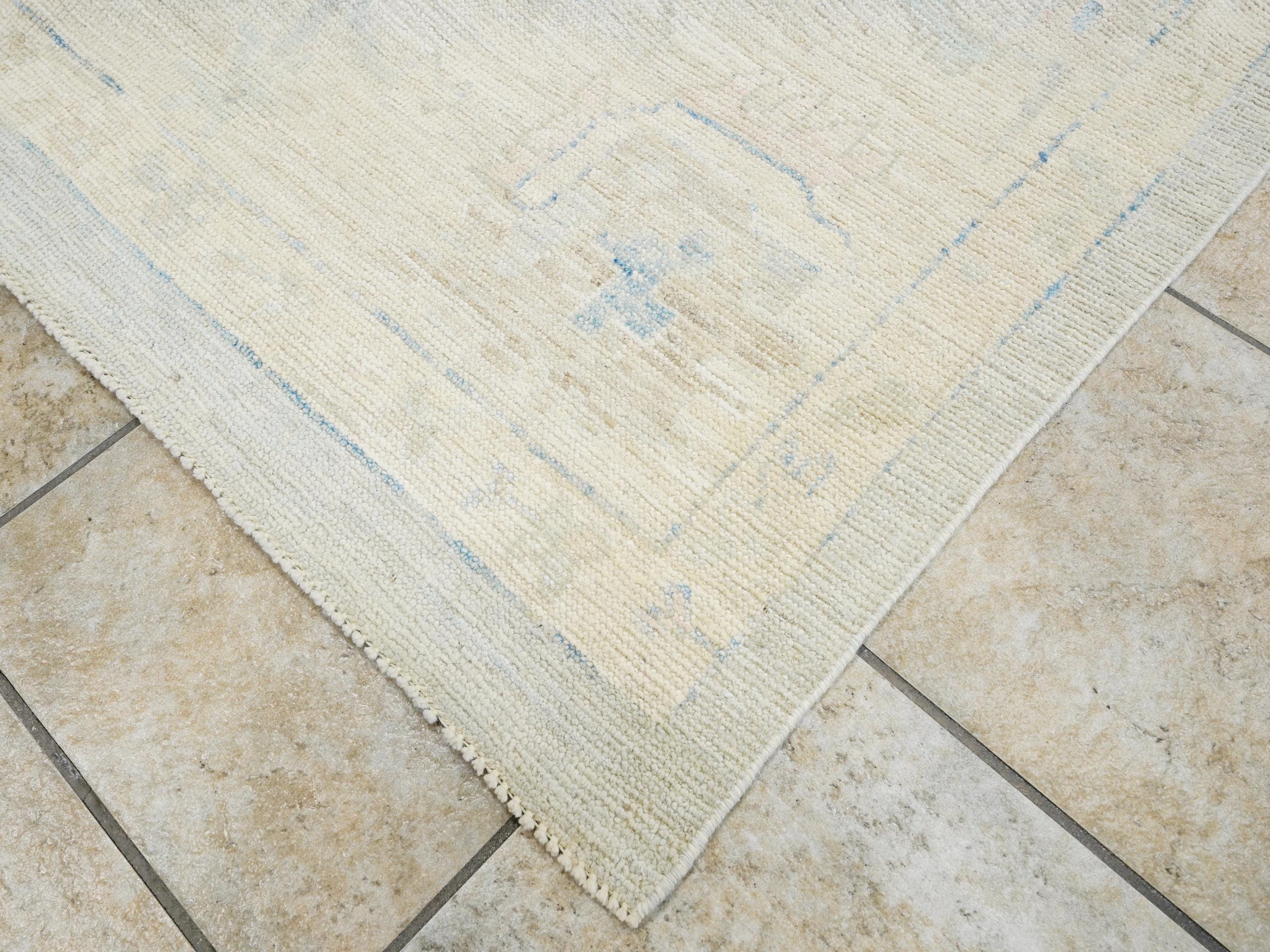 10x14 Ft Muted Blue Ushak Rug - Hand Knotted Wool Area Rug