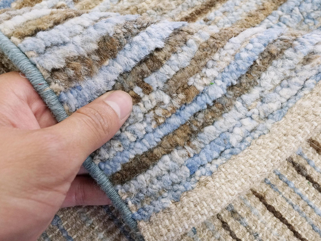 9x12 Ft Blue Moroccan Rug - Hand Knotted Area Rug