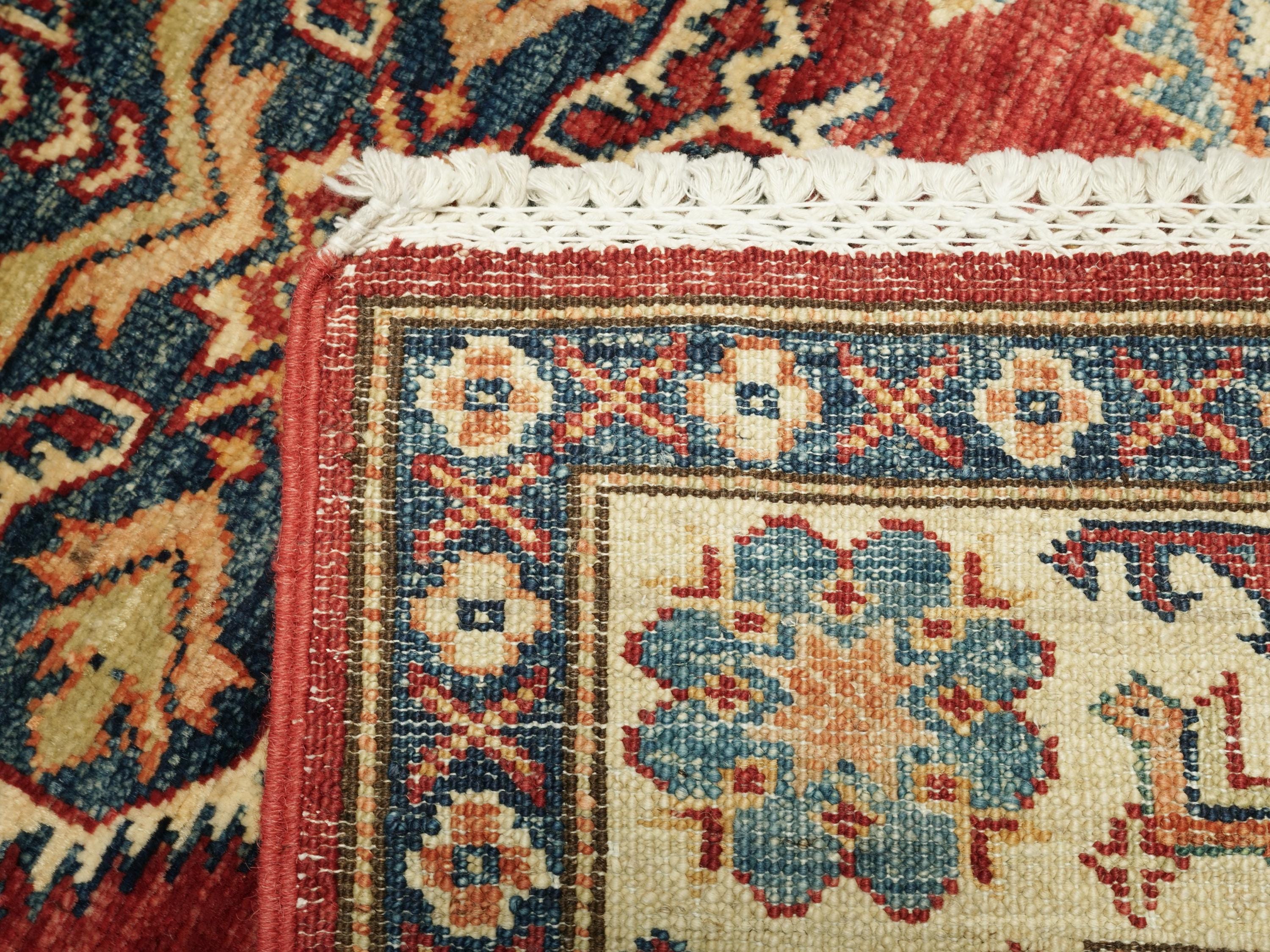 3x4 Ft Red Kazak Rug - Handmade Afghan Wool Rug