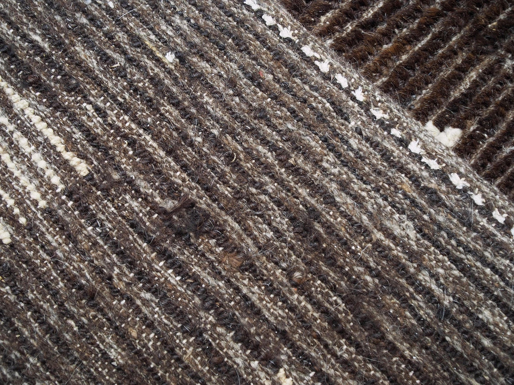 9x12 Ft Dark Brown Moroccan Rug - Hand Knotted Afghan Area Rug