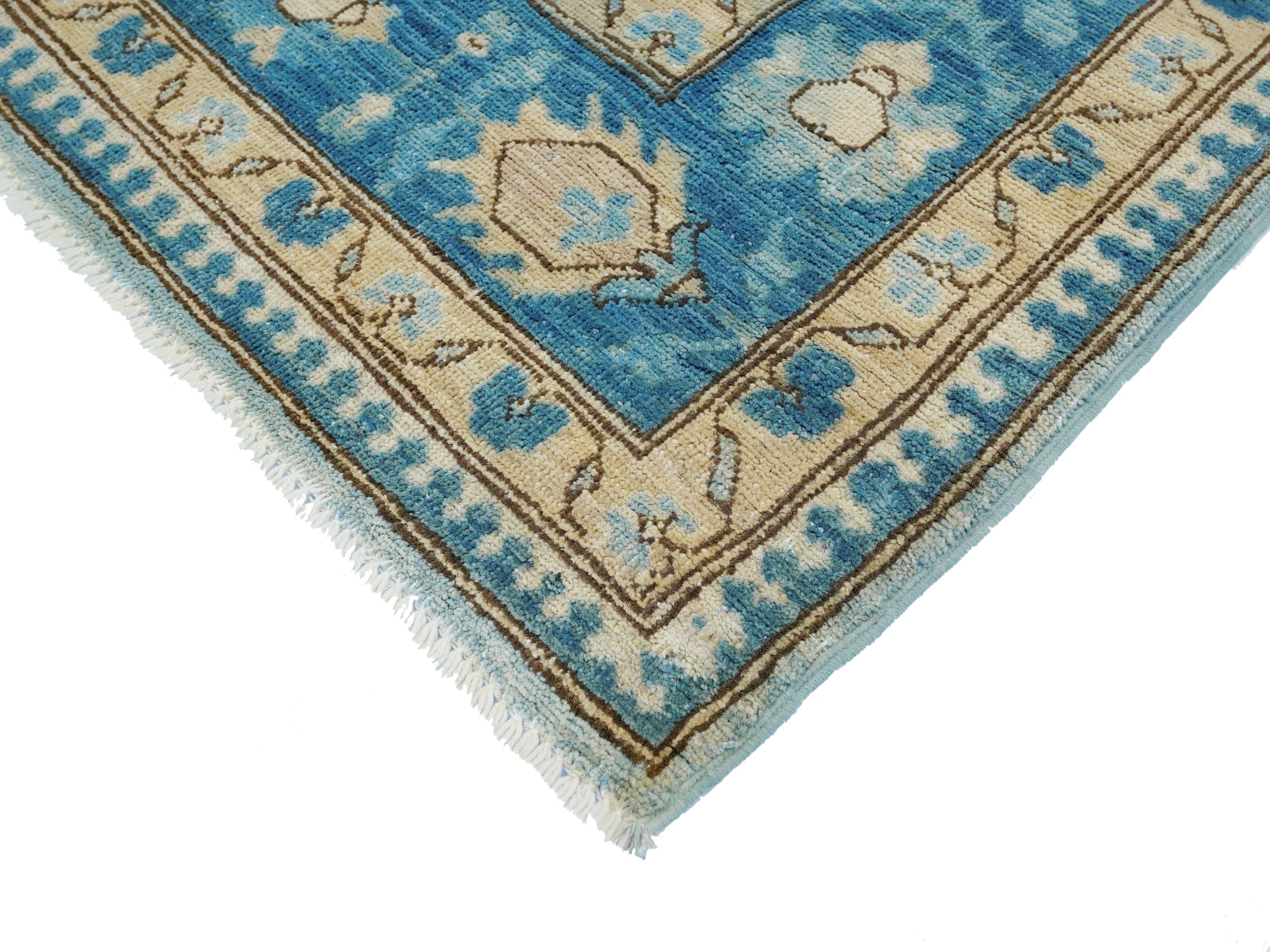 5x8 Ft Blue Heriz Rug - Afghan Wool Antique Rug