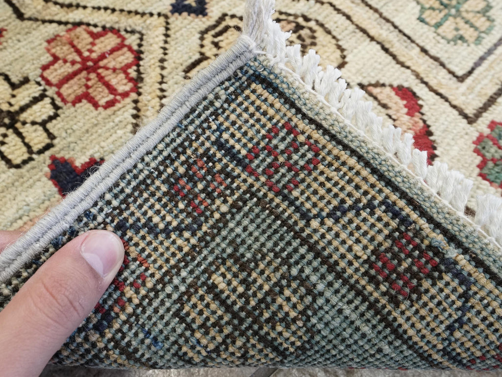 1x2 Ft Hand Knotted Beige Serapi Rug - Ghazni Wool Floral Rug