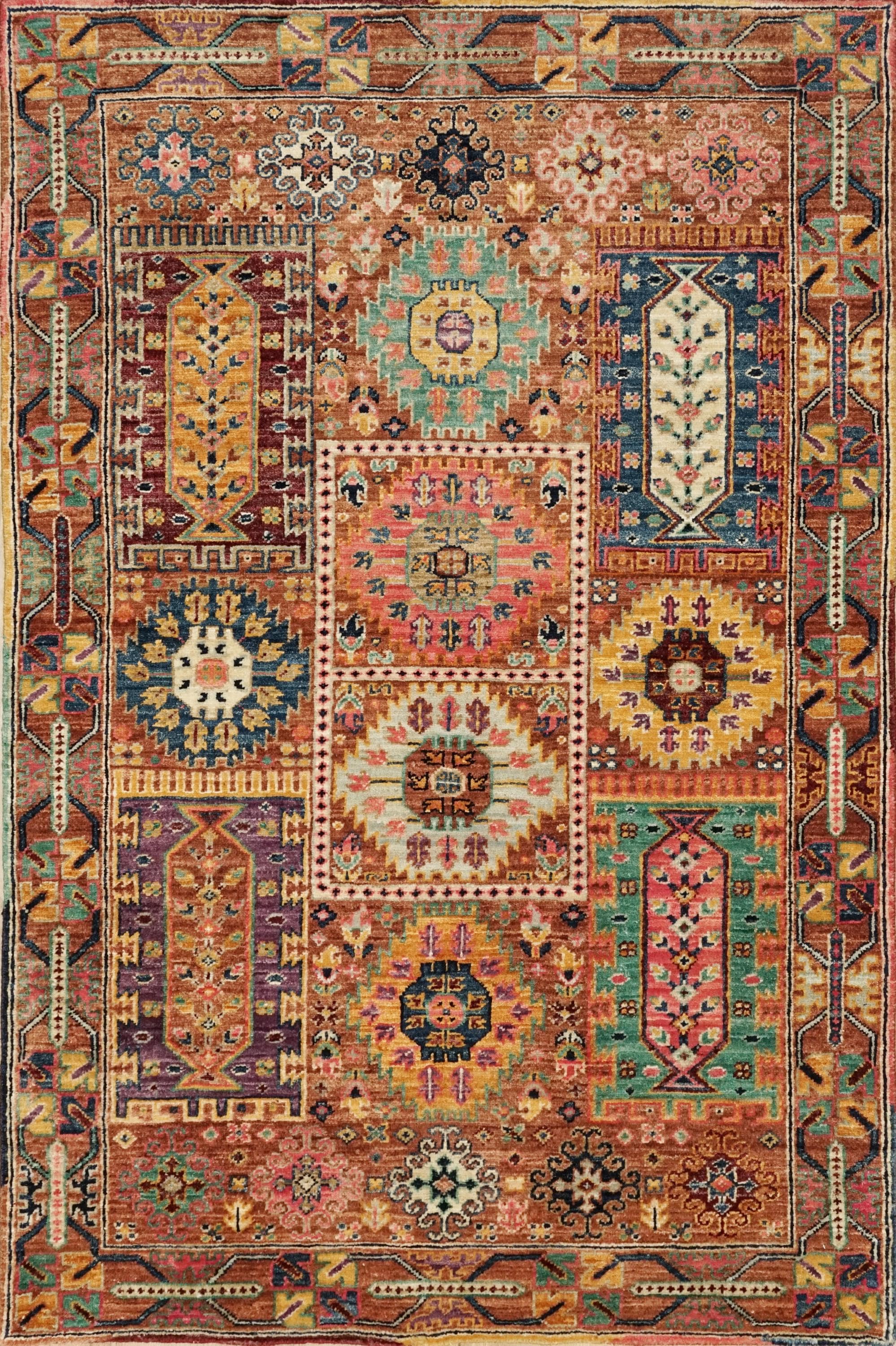 3x5 Ft Brown Heriz Rug - Afghan Handmade Area Rug
