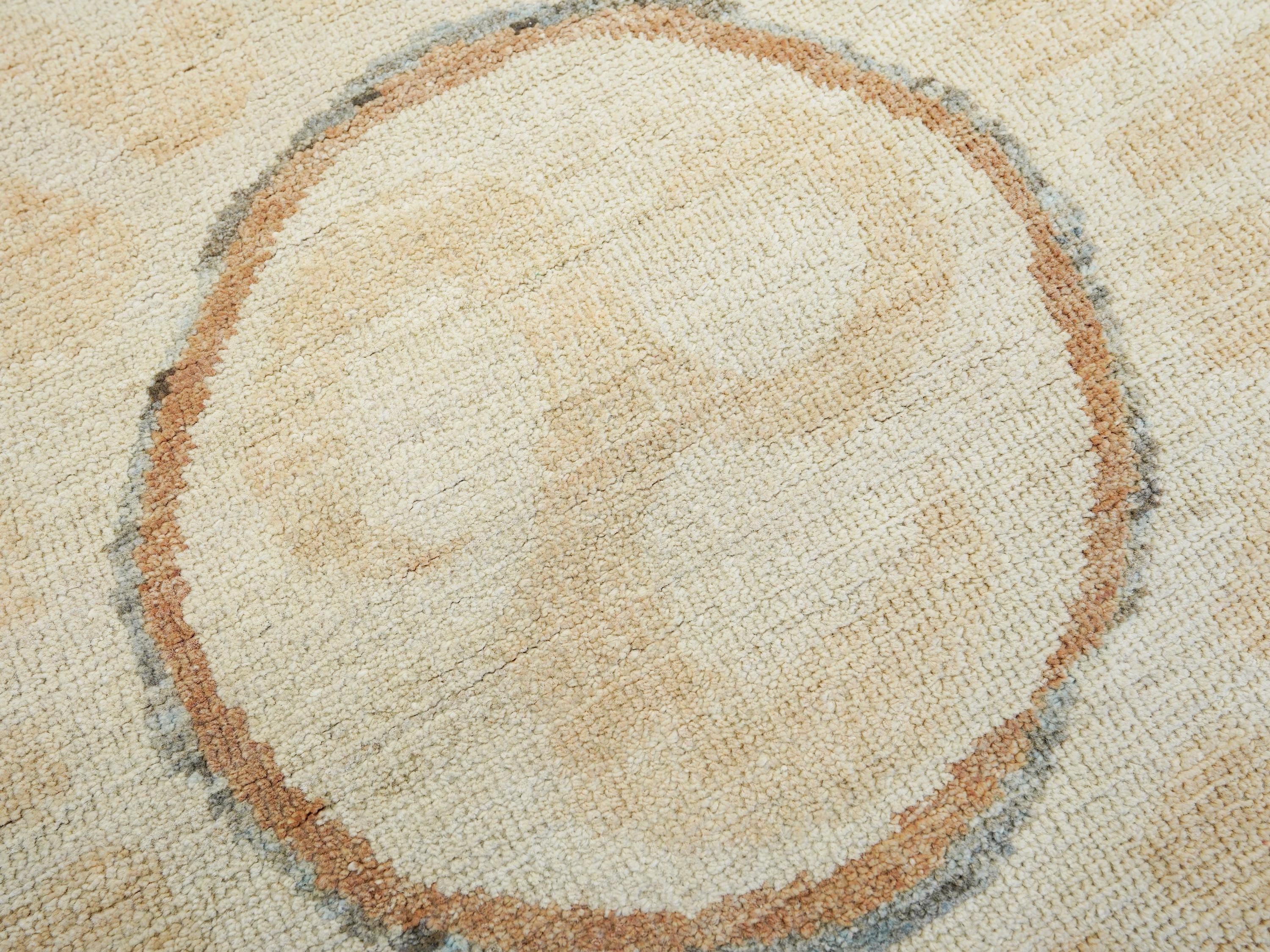 6x9 Ft Antique Tibetan Rug - Beige & Brown Chinese Design
