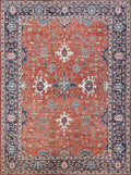 6x9 Ft Red & Blue Serapi Rug - Oriental Area Rug - Persian Design