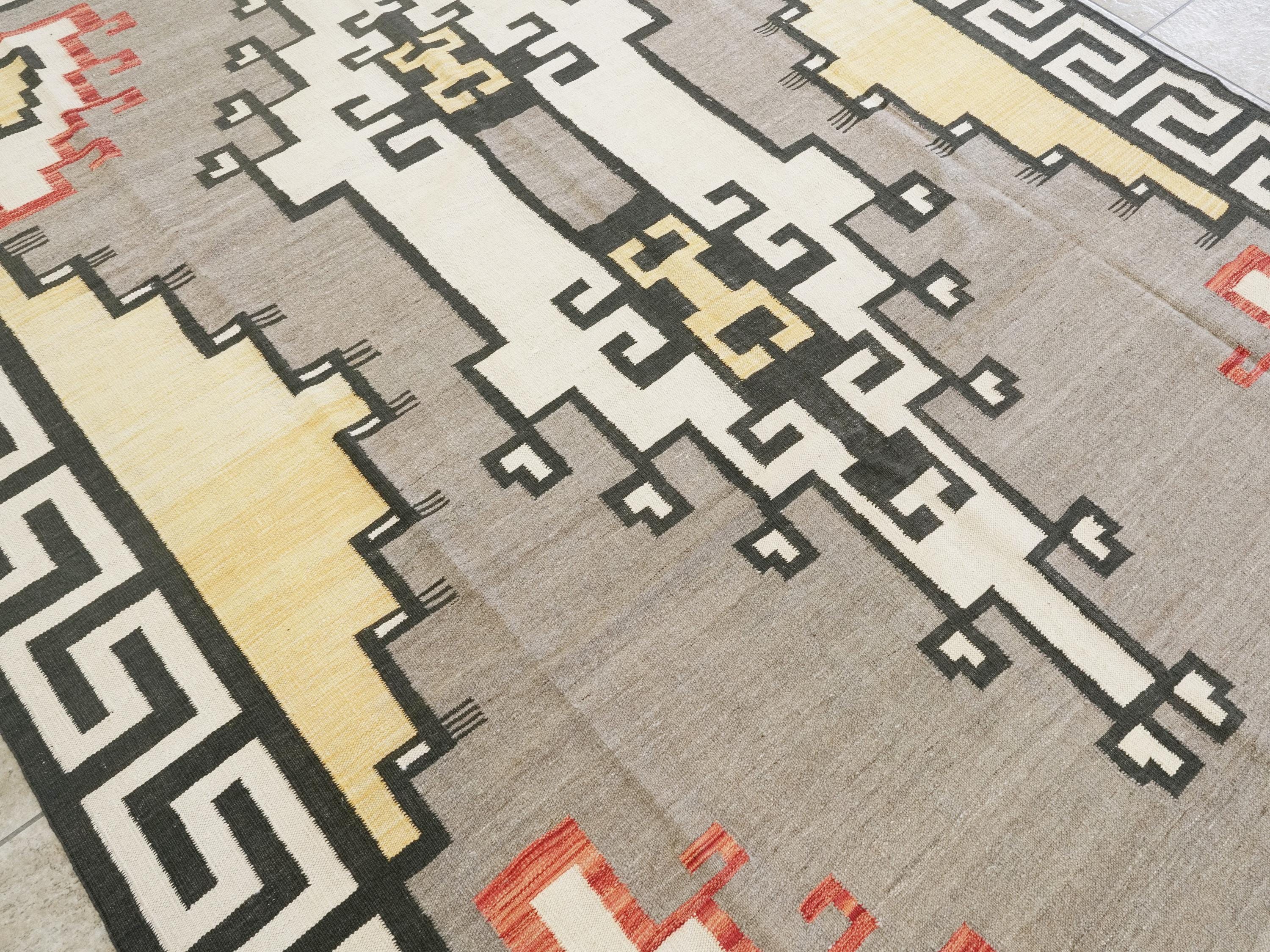 8x10 Ft Navajo Kilim - Traditional Flatweave rug - Tribal Design