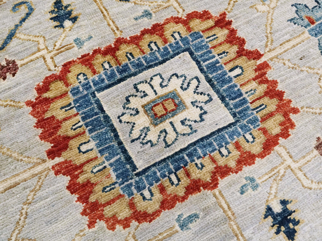 9x12 Ft Blue & White Bidjar Rug - Hand Knotted Persian Style Wool Rug