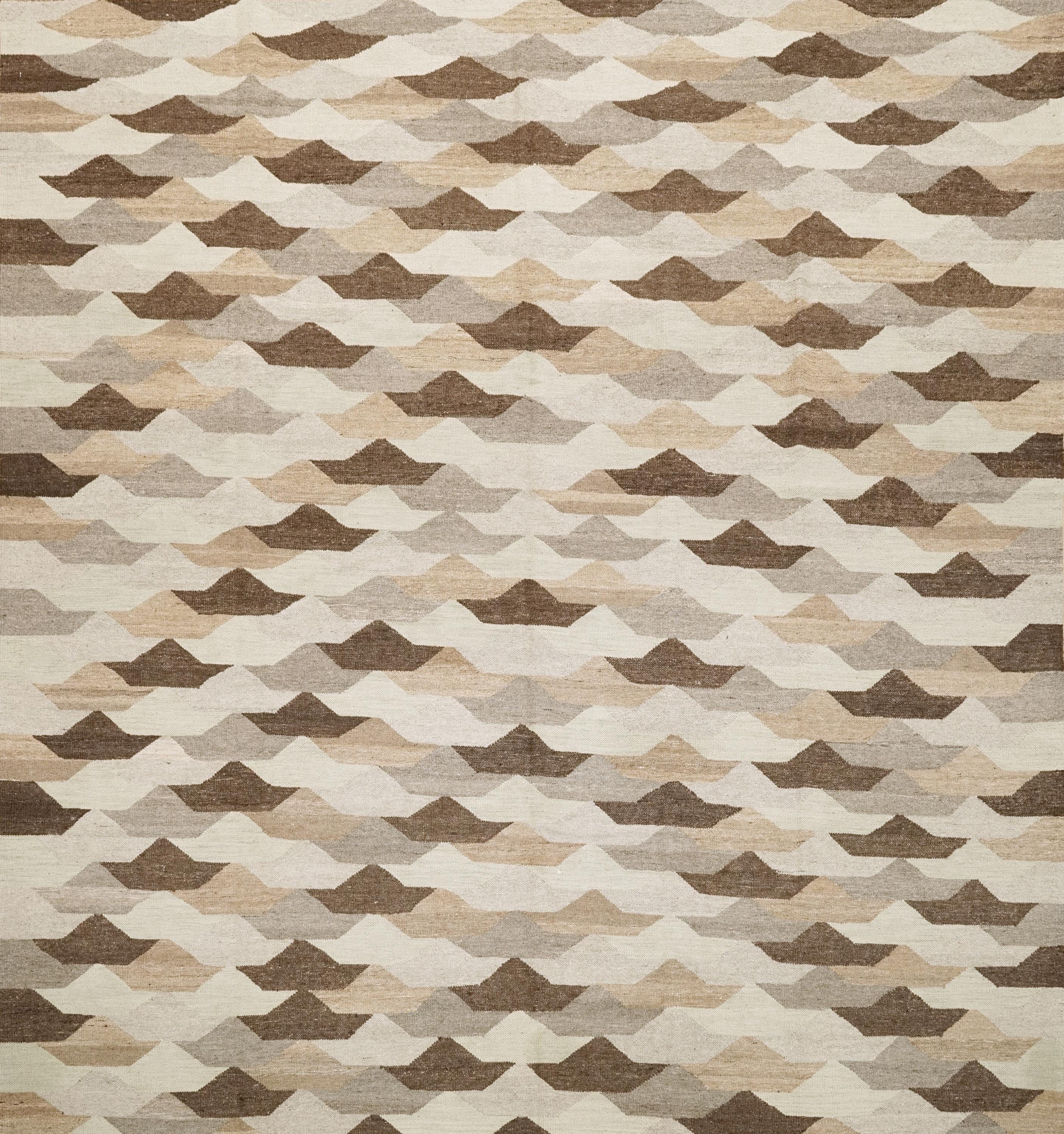 8x10 Ft Brown Kilim Rug - Flat Weave Area Rug