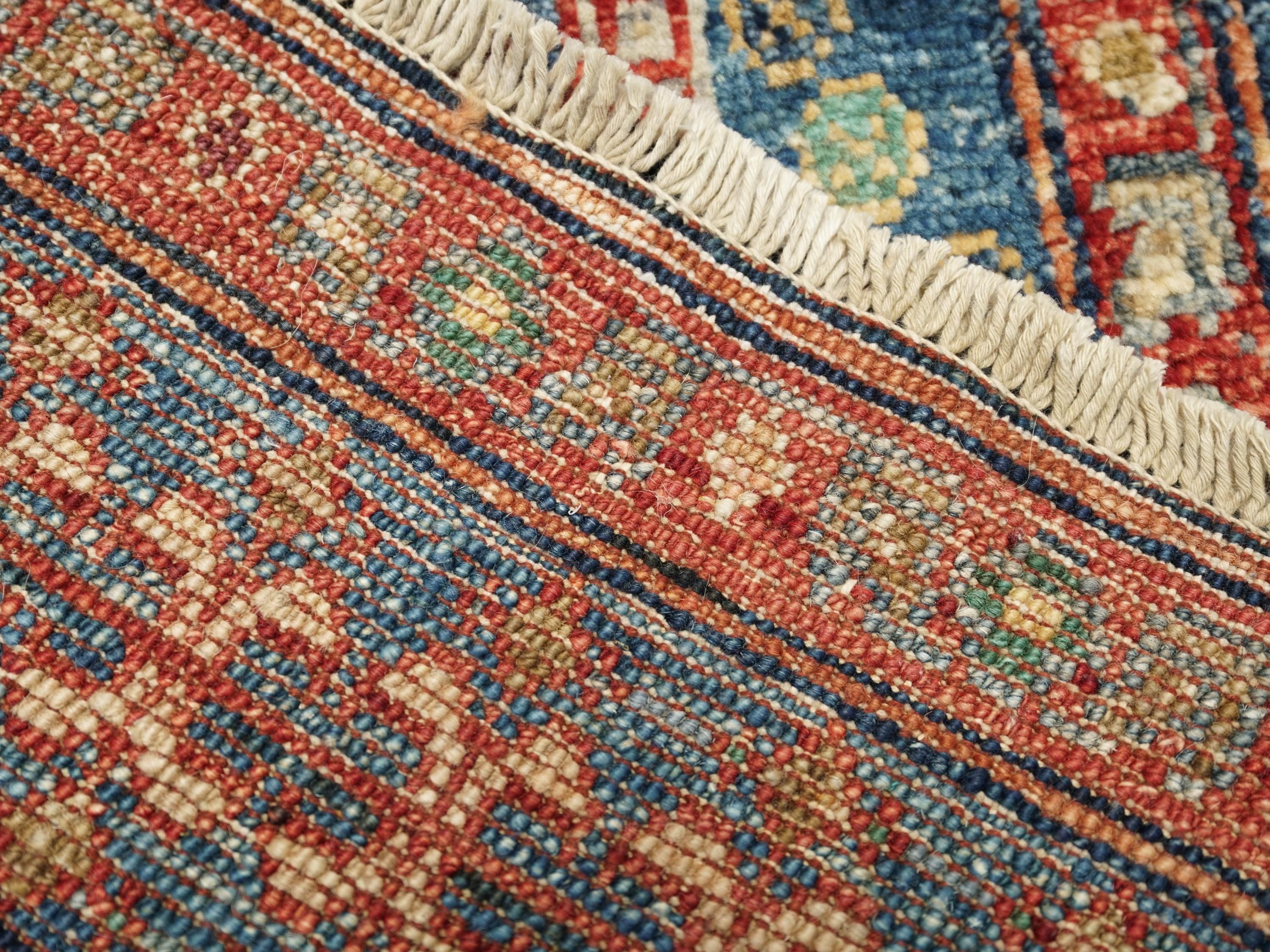 2x3 Ft Blue Mamluk Rug - Hand Knotted Oriental Rug