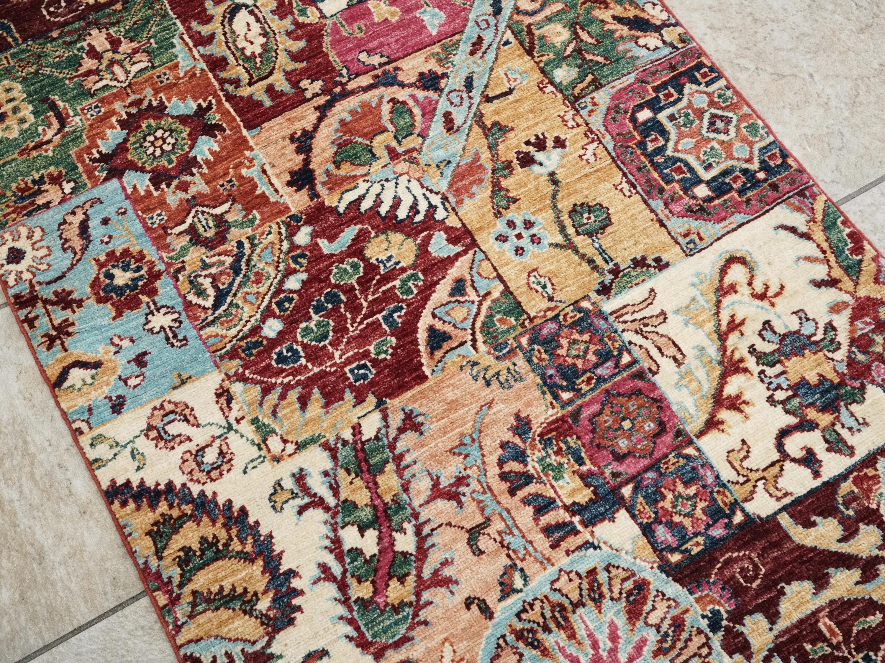 3x4 Ft Hand Knotted Gabbeh Wool Rug - Oriental Area Rug