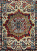 2x3 Ft Hand Knotted Wool Mamluk Rug - Beige Oriental Accent Rug
