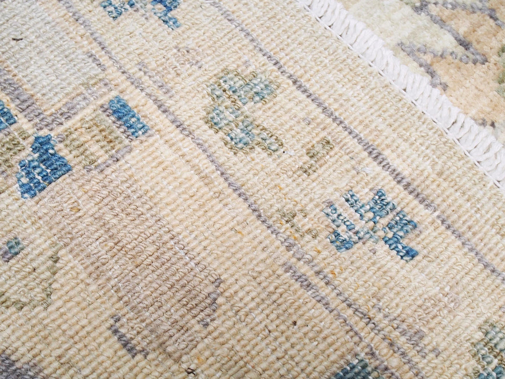 4x6 Ft Blue & Beige Heriz Rug - Hand Knotted Oriental Rug