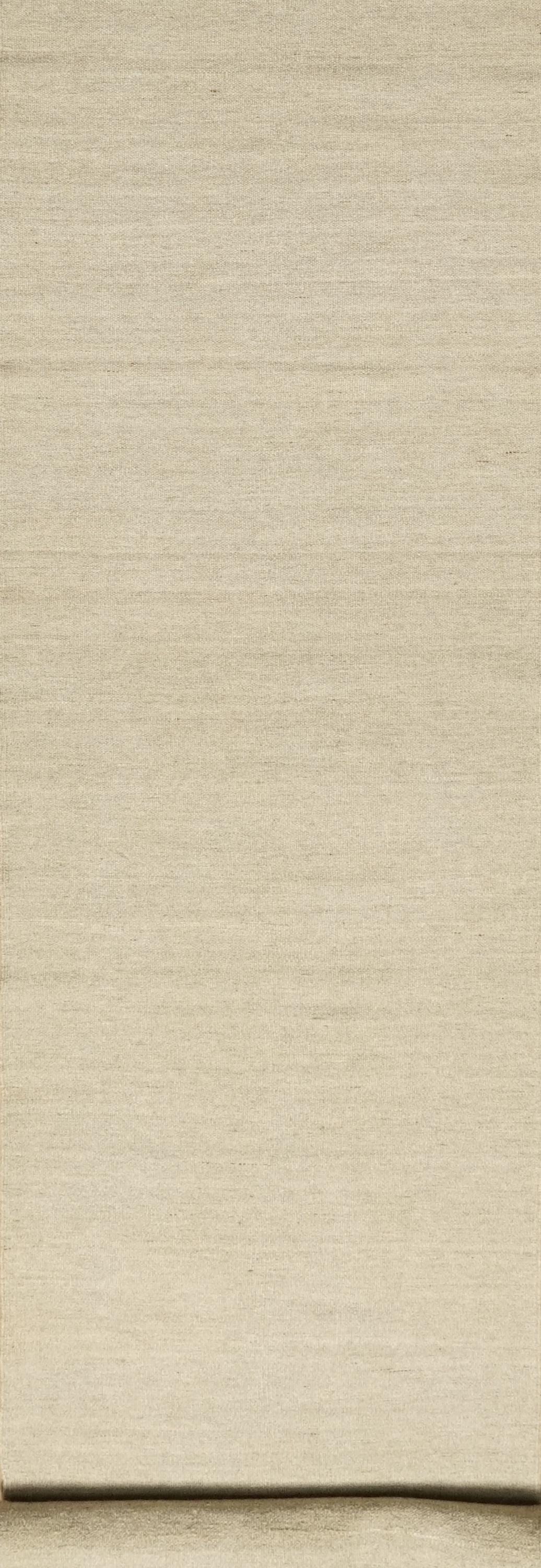 17 Ft Handmade Kilim Runner Rug: Beige Flat Weave Hallway Rug