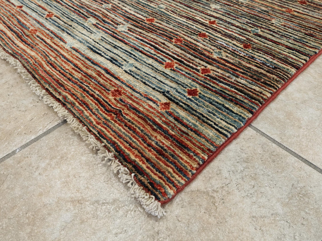 8x10 FT Colorful Gabbeh Wool Rug - Hand Knotted Afghan Rug